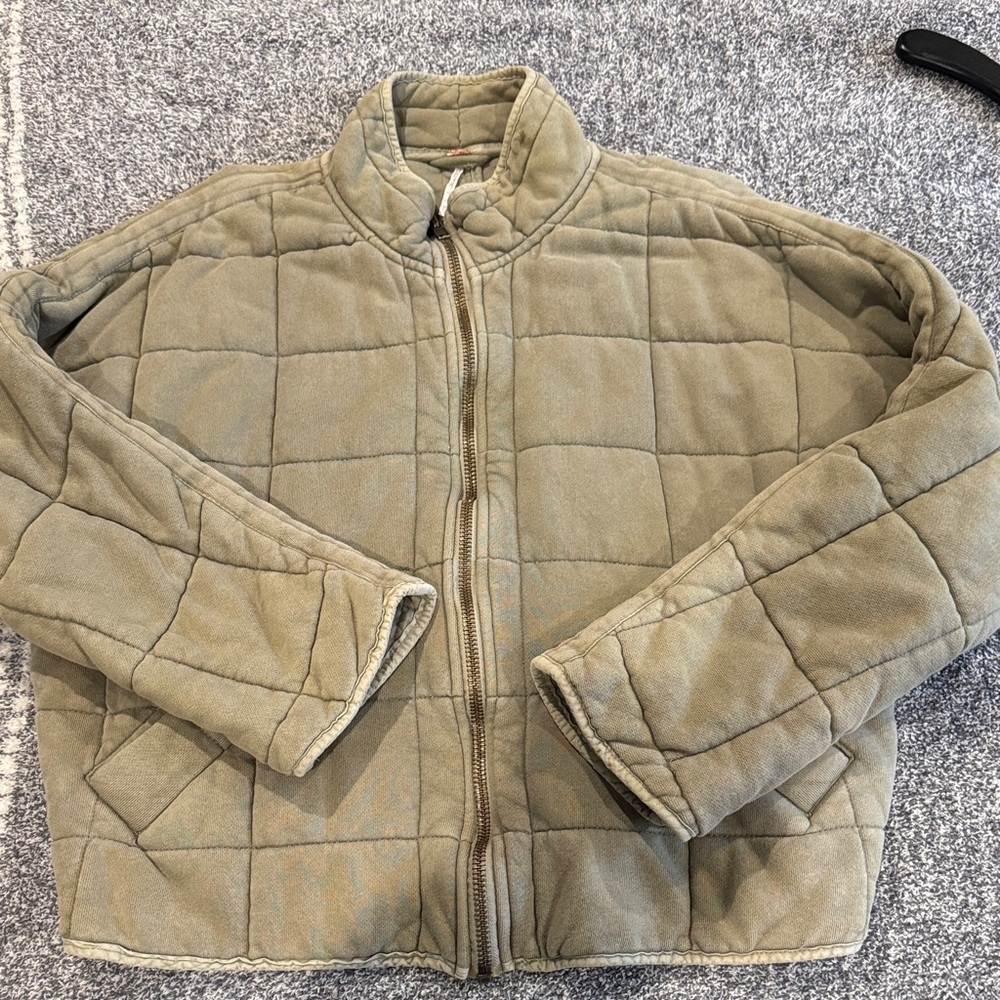 Free People Quilted Gray Jacket